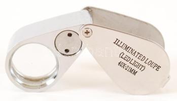 Illuminated loupe (ledlight) 40x-21 mm nagyító eredeti tokjában