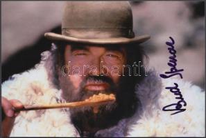 Bud Spencer (1929-) olasz úszó, vízilabdázó,  színész aláírása az őt ábrázoló fotón