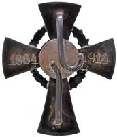 1914. "A Vörös Kereszt tiszti Díszjelvénye hadidíszítménnyel" zománcozott, jelzett Ag kitü...