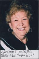 Pásztor Erzsi (1936-) Kossuth- és Jászai Mari-díjas magyar színművésznő, érdemes művész aláírása az őt ábrázoló fotón