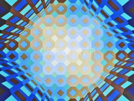 Victor Vasarely (1908-1997): Vega sorozatból: OKTA-STRI. Szitanyomat,  papír, jelzett, számozott (11...
