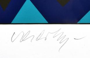 Victor Vasarely (1908-1997): Vega sorozatból: OKTA-STRI. Szitanyomat,  papír, jelzett, számozott (11...