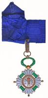 Jugoszlávia 1930. "Jugoszláv Korona Rend, III. osztály" jelzetlen aranyozott, zománcozott ...