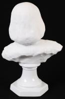 Herendi fiú büszt, biszkvit és fehér mázas, jelzett, hibátlan, m:20,5 cm