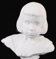 Herendi fiú büszt, biszkvit és fehér mázas, jelzett, hibátlan, m:20,5 cm