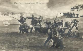 An der russischen Grenze / At the Russian border, WWI German military artillery, cannon (fa)