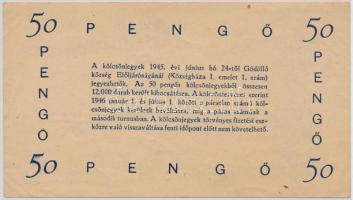 1945. Gödöllő 50P "Gödöllői Közellátási Kölcsönjegy" sorszámozott T:III
Adamo GÖD-1.1