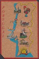 3 db RÉGI használatlan portugál városképes lap és egy parafa térkép lap / 3 old unused Portugese tow...