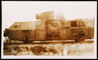 cca 1940 Kilőtt páncélvonat Starij Oskolban / Armoured train 5x8 cm