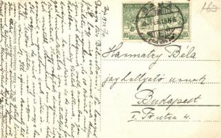 Baja, Tóth Kálmán tér, szobor, templom; Kádas dohánytőzsde kiadása