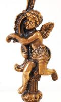 Figurális bronz gyertyatartó, m:40 cm