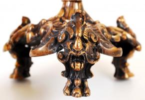 Figurális bronz gyertyatartó, m:40 cm