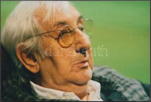 Garas Dezső (1934-2011) a Nemzet Színésze címmel kitüntetett, Kossuth-díjas és kétszeres Jászai Mari-díjas magyar színész, rendező, érdemes és kiváló művész aláírása az őt ábrázoló fotón