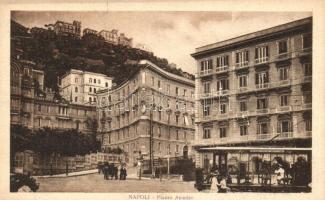 Naples, Napoli; Piazza Amedeo / square, G. Eden hotel, tram