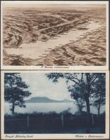 3 db főleg RÉGI magyar városképes lap; Balaton térkép, Fonyód, Siófok / 3 mostly old Hungarian town-view postcards; Balaton map, Fonyód, Siófok