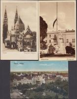 3 db RÉGI magyar városképes lap; Szeged, Kiskunhalas / 3 old Hungarian town-view postcards; Szeged, Kiskunhalas