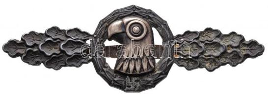 Német 3. Birodalom 1941. "Frontrepülő Pánt felderítőknek, bronz fokozat" légierő jelvénye (76x25,6mm) T:2 (ragasztónyom) German Third Reich 1941. "Luftwaffe Reconnaissance Clasp in Bronze" badge (76x25,6mm) C:XF (gluemark)