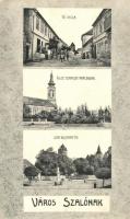 Városszalónak, Stadtschlaining; Fő utca, Evangélikus templom, Vár / main street, evangelist church, castle; embroidery pattern (EB)