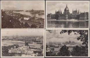 Budapest V. Országház - 4 db régi képeslap / 4 old postcards