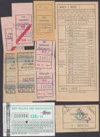 10 db különböző régi menetjegy, vonaljegy és pótjegy