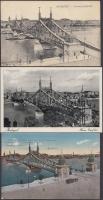 Budapest, Ferenc József híd - 6 db régi képeslap / 6 old postcards