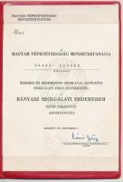 1979. "Bányász Szolgálati Érdemérem" ezüst fokozatának adományozó okirata + "Sztahano...