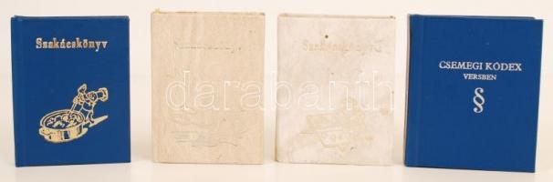 Vegyes könyv tétel-Kempis Tamás: Krisztus követése; 3 db mini szakácskönyv; Csemegi Kódex versben; J...
