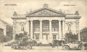 Nagyvárad, Szigliget színház; Rigler József Ede papírnemügyár kiadása / theatre, automobiles