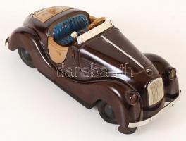 cca 1950-1960 2 db régi, német gyártmányú autómodell, viseltes állapotban, h: 14 és 20 cm