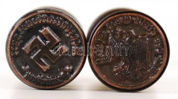 cca 1933-1945 2 db régi, a náci, horogkeresztes Németországból származó bélyegző, h: 11 cm /
cca 193...