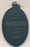 Tóth Gyula (1893-1970) ~1915. "Borostyános Szent Szűz őrizz meg minket" ovális fém repülős...