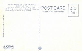 Hampton, Virginia; 200000 bushels of oyster shells