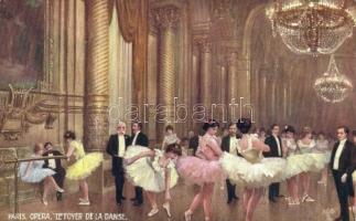 Paris, Opera, Le foyer de la danse; Raphael Tuck Oilette, une soirée a lopera Serie No. 136 P