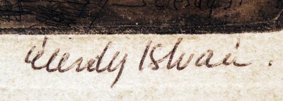 Élesdy István (1912-1987): 120 esztendős ház. Rézkarc, papír, jelzett, 39x29 cm