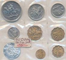 Szudán 1967. 1m - 20G (8xklf) forgalmi szett fóliatokban T:PP Sudan 1967. 1 Milim - 20 Ghirsh (8xdiff) coin set in foil packing C:PP