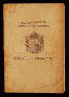 1929 Magyar útlevél, meghosszabbításokkal, külföldi bejegyzésekkel.