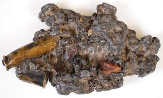 1914 Töltény hüvelyek öntvény masszában, 12×7 cm