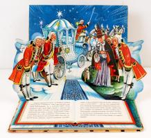 4 db kihajtható mesekönyv: A cirkusz; Gyí, fakó; A házikó; Hamupipőke, jó állapotban