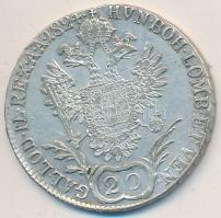 1824E 20Kr Ag "Ferenc" Gyulafehérvár (6,6g) T:2-,3 ph. Hungary 1824E 20 Kreuzer Ag "Franz II" Karlsburg (6,6g) C:VF,F edge error Huszár 1977.; Unger III.: 1379.b