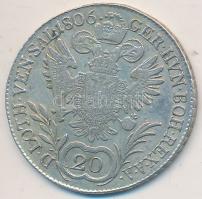 1806B 20Kr Ag "Ferenc" Körmöcbánya (6,56g) T:2-,3 Hungary 1806B 20 Kreuzer Ag "Franz II" Kremnitz (6,56g) C:VF,F Huszár 1970.; Unger III.: 1377.a