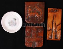 Vegyes bolha tétel, benne: üvegtálkák (3db), pálinkás poharak (9db), boros poharak (3db), kerámia po...