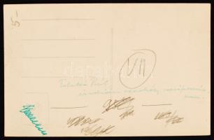 cca 1920-1930 Teleki Pál indián cserkész uniformisban, hátulján feliratozott, 13×8 cm