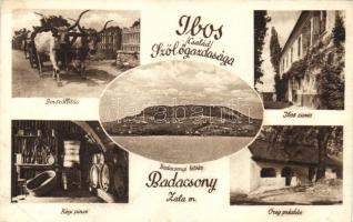 Badacsony, Ibos család szőlőgazdasága, borszállítás, Ibos kúria, régi pince, öreg présház, hátoldalon reklám (EB)