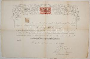 1918 novemberi diploma "Magyar Népköztársaság" felülnyomással
