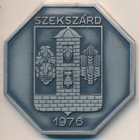 1976. "XV. Országos Borverseny II. díj / Szekszárd 1976" ezüstözött Br díjérem (56x56mm) T...