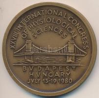 Borsos Miklós (1906-1990) 1980. "A Magyar Élettani Társaság XXVIII. Nemzetközi Kongresszusa Budapest" Br emlékérem (60mm) T:1-,2