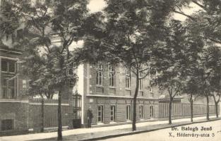 Budapest X. Kőbánya, Héderváry utca 5. Dr. Balogh Jenő