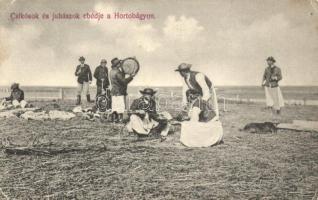 Hortobágy, csikósok és juhászok ebédje, Divald (EK)