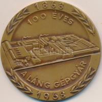 1968. "100 éves a Láng Gépgyár" Br plakett (60mm) T:2