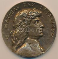 Szabó Gábor (1940-) 1990. "Mátyás király 1443-1490 / Méltó a magasztalásra 1490-1990" Br emlékérem (82mm) T:1-
